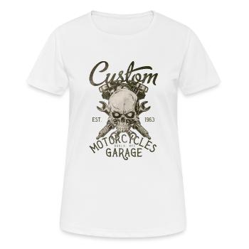 garage de motos sur mesure - T-shirt respirant Femme - blanc - Devant - AI Model Female 172 dark (172cm)