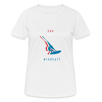 Planche à voile - T-shirt respirant Femme - blanc - Devant - AI Model Female 172 dark (172cm)