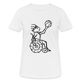 Basket-ball en fauteuil roulant - T-shirt respirant Femme - blanc - Devant - AI Model Female 172 dark (172cm)