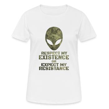 Respecter mon existence ou attendre ma résistance - T-shirt respirant Femme - blanc - Devant - AI Model Female 172 dark (172cm)