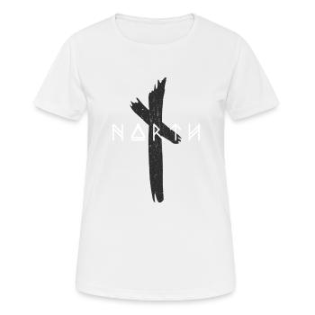 North North Viking Runes Walhalla Odin - Women's Breathable T-Shirt - white - Front - AI Model Female 172 dark (172cm)