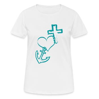 Liebe Glaube Hoffnung - Frauen T-Shirt atmungsaktiv - Weiß - Vorne - AI Model Female 172 dark (172cm)