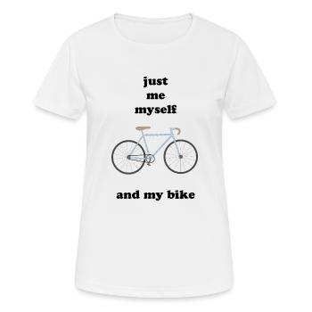 just me, myself and my bike  - Frauen T-Shirt atmungsaktiv - Weiß - Vorne - AI Model Female 172 dark (172cm)