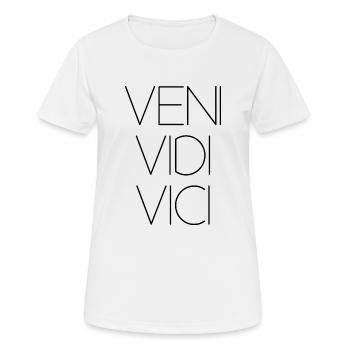 veni vedi vici latein Erfolg erfolgreich Caesar - Frauen T-Shirt atmungsaktiv - Weiß - Vorne - AI Model Female 172 dark (172cm)