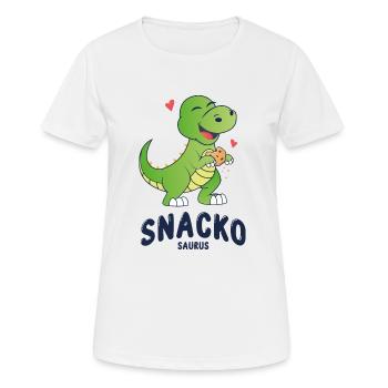 Snackosaurus with cookie gift idea - Women's Breathable T-Shirt - white - Front - AI Model Female 172 dark (172cm)