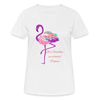 be a flamingo - Frauen T-Shirt atmungsaktiv - Weiß - Vorne - AI Model Female 172 dark (172cm)