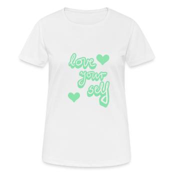 Love your self - Frauen T-Shirt atmungsaktiv - Weiß - Vorne - AI Model Female 172 dark (172cm)