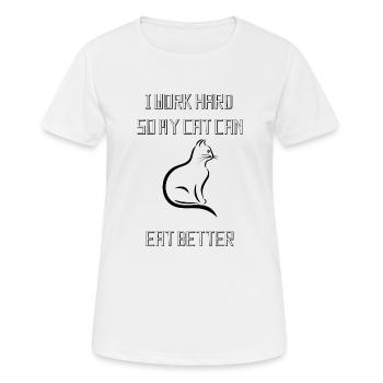 MEINE KATZE IST HUNGRIG - Frauen T-Shirt atmungsaktiv - Weiß - Vorne - AI Model Female 172 dark (172cm)