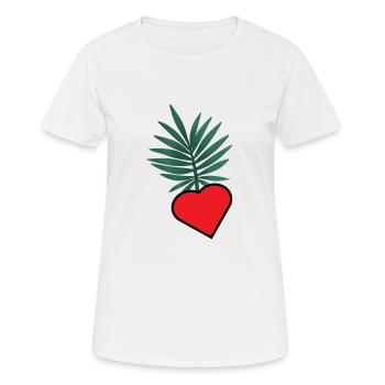 HERZ. HERZ. VALENTINSTAG. LIEBE. LIEBE. HERZ - Frauen T-Shirt atmungsaktiv - Weiß - Vorne - AI Model Female 172 dark (172cm)