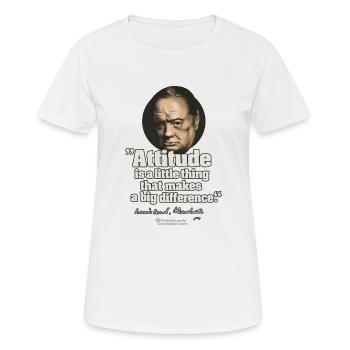 Citation de Churchill sur l’attitude - T-shirt respirant Femme - blanc - Devant - AI Model Female 172 dark (172cm)