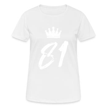 81 Number crown - Women's Breathable T-Shirt - white - Front - AI Model Female 172 dark (172cm)
