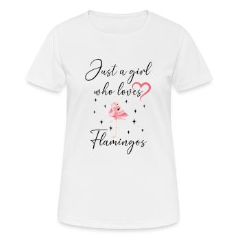 Frau Mädchen Liebe Herz Flamingo - Frauen T-Shirt atmungsaktiv - Weiß - Vorne - AI Model Female 172 dark (172cm)