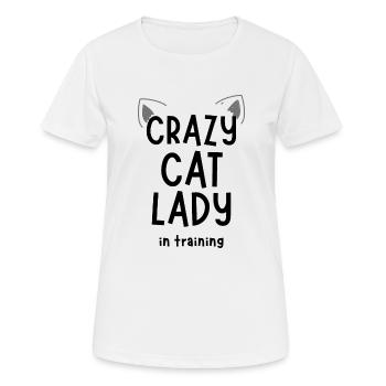 Crazy cat lady in training | Funny woman tee-shirt - T-shirt respirant Femme - blanc - Devant - AI Model Female 172 dark (172cm)
