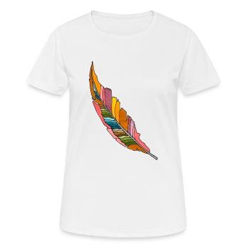 Feder - Frauen T-Shirt atmungsaktiv - Weiß - Vorne - AI Model Female 172 dark (172cm)