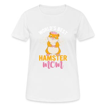 World Best Hamster Mom - T-shirt respirant Femme - blanc - Devant - AI Model Female 172 dark (172cm)