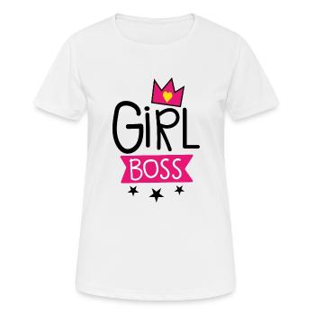 Girl Boss Text Design - Women's Breathable T-Shirt - white - Front - AI Model Female 172 dark (172cm)