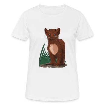 Marder - Frauen T-Shirt atmungsaktiv - Weiß - Vorne - AI Model Female 172 dark (172cm)