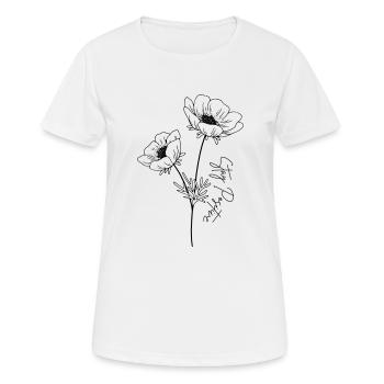 Restez positif Flower - T-shirt respirant Femme - blanc - Devant - AI Model Female 172 dark (172cm)