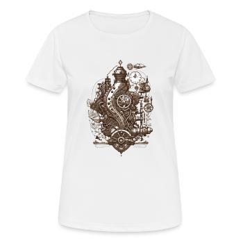 Steampunk fascination of technology - Women's Breathable T-Shirt - white - Front - AI Model Female 172 dark (172cm)