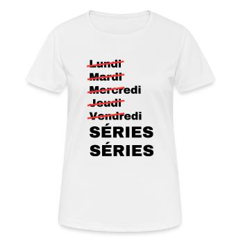 week-end séries - T-shirt respirant Femme - blanc - Devant - AI Model Female 172 dark (172cm)