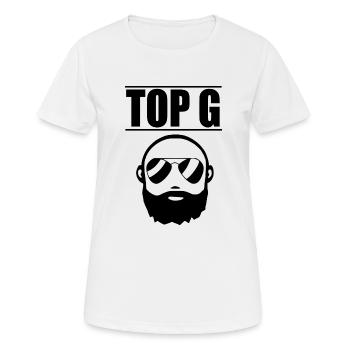 Logo du haut G - T-shirt respirant Femme - blanc - Devant - AI Model Female 172 dark (172cm)