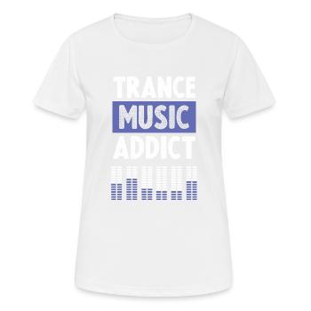 trance süchtig - Frauen T-Shirt atmungsaktiv - Weiß - Vorne - AI Model Female 172 dark (172cm)