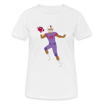 Ballsport - Frauen T-Shirt atmungsaktiv - Weiß - Vorne - AI Model Female 172 dark (172cm)
