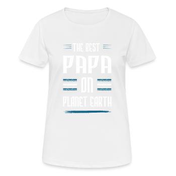 Bester Papa Zitat Dad Vatertag - Frauen T-Shirt atmungsaktiv - Weiß - Vorne - AI Model Female 172 dark (172cm)