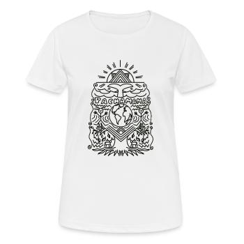 Pacha Mama Save the planet - Frauen T-Shirt atmungsaktiv - Weiß - Vorne - AI Model Female 172 dark (172cm)
