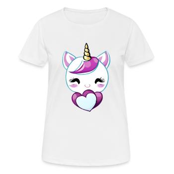 Einhorn Fabeltier Mädchen Einhörner Unicorn - Frauen T-Shirt atmungsaktiv - Weiß - Vorne - AI Model Female 172 dark (172cm)