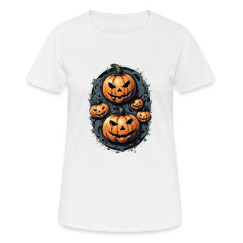 Halloween - Kürbismonster - Frauen T-Shirt atmungsaktiv - Weiß - Vorne - AI Model Female 172 dark (172cm)