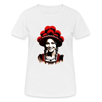 Fille de la Forêt-Noire | Bollenhut de la Forêt-Noire - T-shirt respirant Femme - blanc - Devant - AI Model Female 172 dark (172cm)