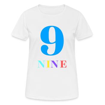 Neun-9-jähriges Jubiläum - Frauen T-Shirt atmungsaktiv - Weiß - Vorne - AI Model Female 172 dark (172cm)
