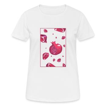 Granatapfel - Frauen T-Shirt atmungsaktiv - Weiß - Vorne - AI Model Female 172 dark (172cm)