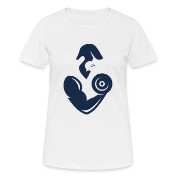 Logo de musculation - T-shirt respirant Femme - blanc - Devant - AI Model Female 172 dark (172cm)