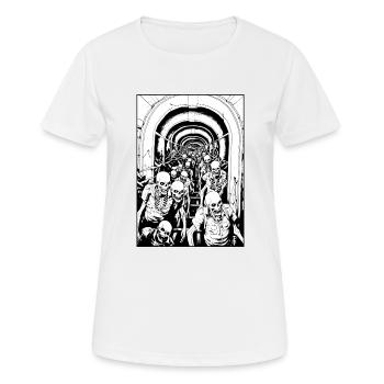 Der Tunnel der lebenden Zombie Kollegen - Frauen T-Shirt atmungsaktiv - Weiß - Vorne - AI Model Female 172 dark (172cm)