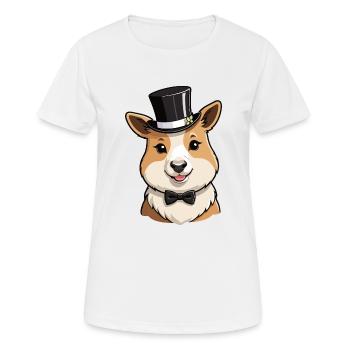 Alpakakopf mit Hut - Frauen T-Shirt atmungsaktiv - Weiß - Vorne - AI Model Female 172 dark (172cm)