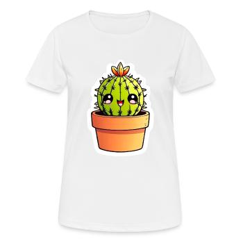 Cactus Cactus Kawaii Decal - Women's Breathable T-Shirt - white - Front - AI Model Female 172 dark (172cm)