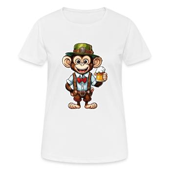 Lederhosen / Animal / Traditional costume / Tradition / Monkey - Women's Breathable T-Shirt - white - Front - AI Model Female 172 dark (172cm)
