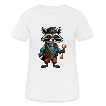 Lederhosen / Animal / Traditional costume / Tradition / Raccoon - Women's Breathable T-Shirt - white - Front - AI Model Female 172 dark (172cm)