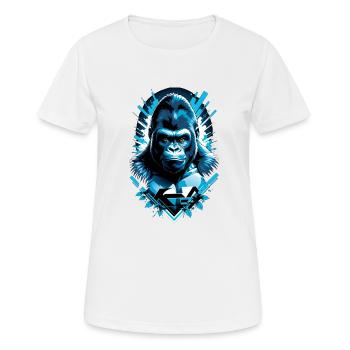 gorille avec chaine en or - T-shirt respirant Femme - blanc - Devant - AI Model Female 172 dark (172cm)