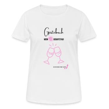 Gästebuch 40. Geburtstag Unterschreiben Party Frau - Frauen T-Shirt atmungsaktiv - Weiß - Vorne - AI Model Female 172 dark (172cm)