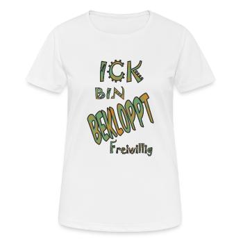 spruch bin bekloppt - Frauen T-Shirt atmungsaktiv - Weiß - Vorne - AI Model Female 172 dark (172cm)