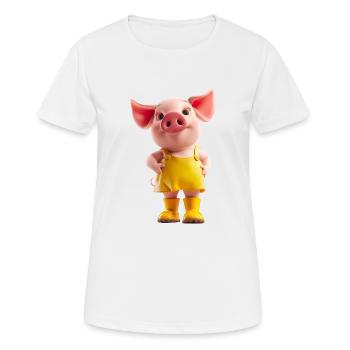 Kleines freches Ferkel - Frauen T-Shirt atmungsaktiv - Weiß - Vorne - AI Model Female 172 dark (172cm)