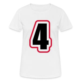 4 Zahl College - Frauen T-Shirt atmungsaktiv - Weiß - Vorne - AI Model Female 172 dark (172cm)