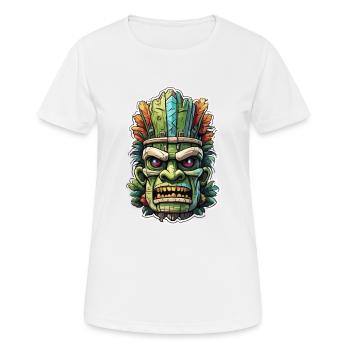 Tiki / Hawaï / Tropical / Île / Culture / Logo - T-shirt respirant Femme - blanc - Devant - AI Model Female 172 dark (172cm)