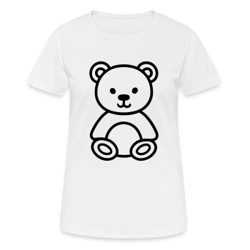 Ours en peluche - T-shirt respirant Femme - blanc - Devant - AI Model Female 172 dark (172cm)