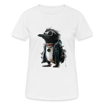 Pinguin Punk - Frauen T-Shirt atmungsaktiv - Weiß - Vorne - AI Model Female 172 dark (172cm)