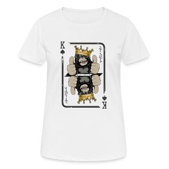 Singes de pique Gorilla King Carte Singe Cadeau - T-shirt respirant Femme - blanc - Devant - AI Model Female 172 dark (172cm)