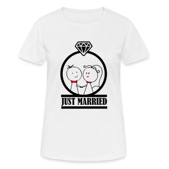 married couple just married 001 - Women's Breathable T-Shirt - white - Front - AI Model Female 172 dark (172cm)
